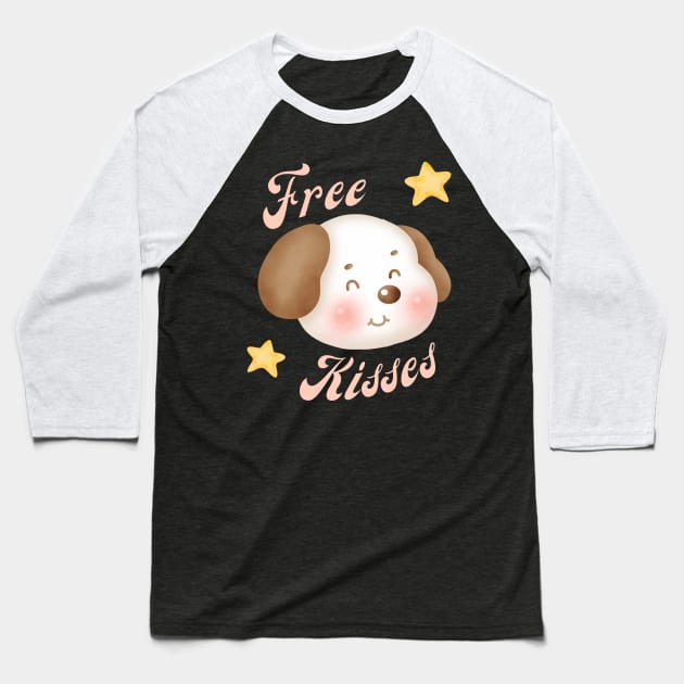 Free Kisses Baseball T-Shirt by graphicsbyedith